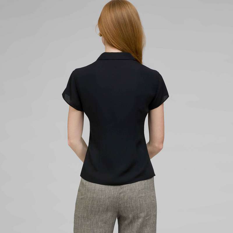 Must Have Washable No-Iron Georgette Blouse, Black, large image number 1