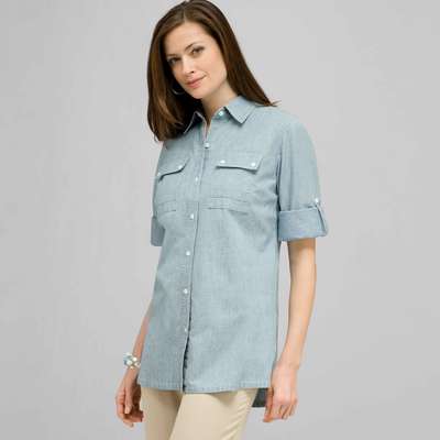 Roll Sleeve Blouse.